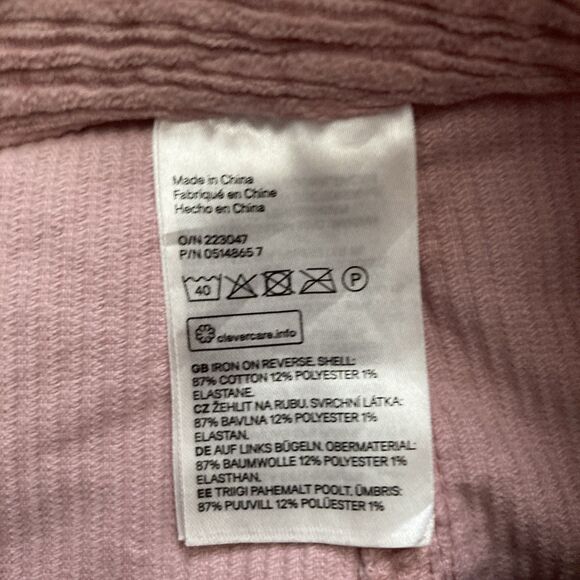 Divided Corduroy Mini Skirt Womens 10 Pastel Pink Button Front Preppy Academia - Picture 4 of 6